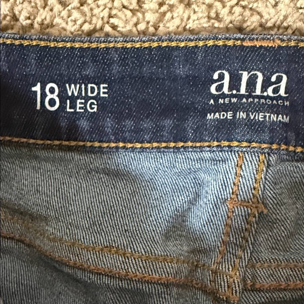 a.n.a Women's Deep Blue Wide Leg Jeans SKU0984 - Picture 2 of 9